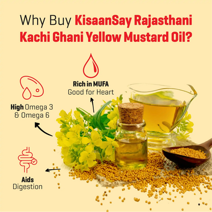 Rajasthani Kachi Ghani Yellow Mustard Oil - Wood Pressed