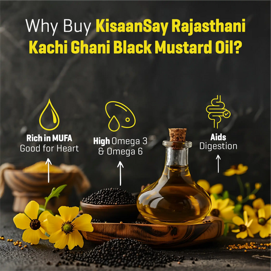 Rajasthani Kachi Ghani Black Mustard Oil  - Wood Pressed