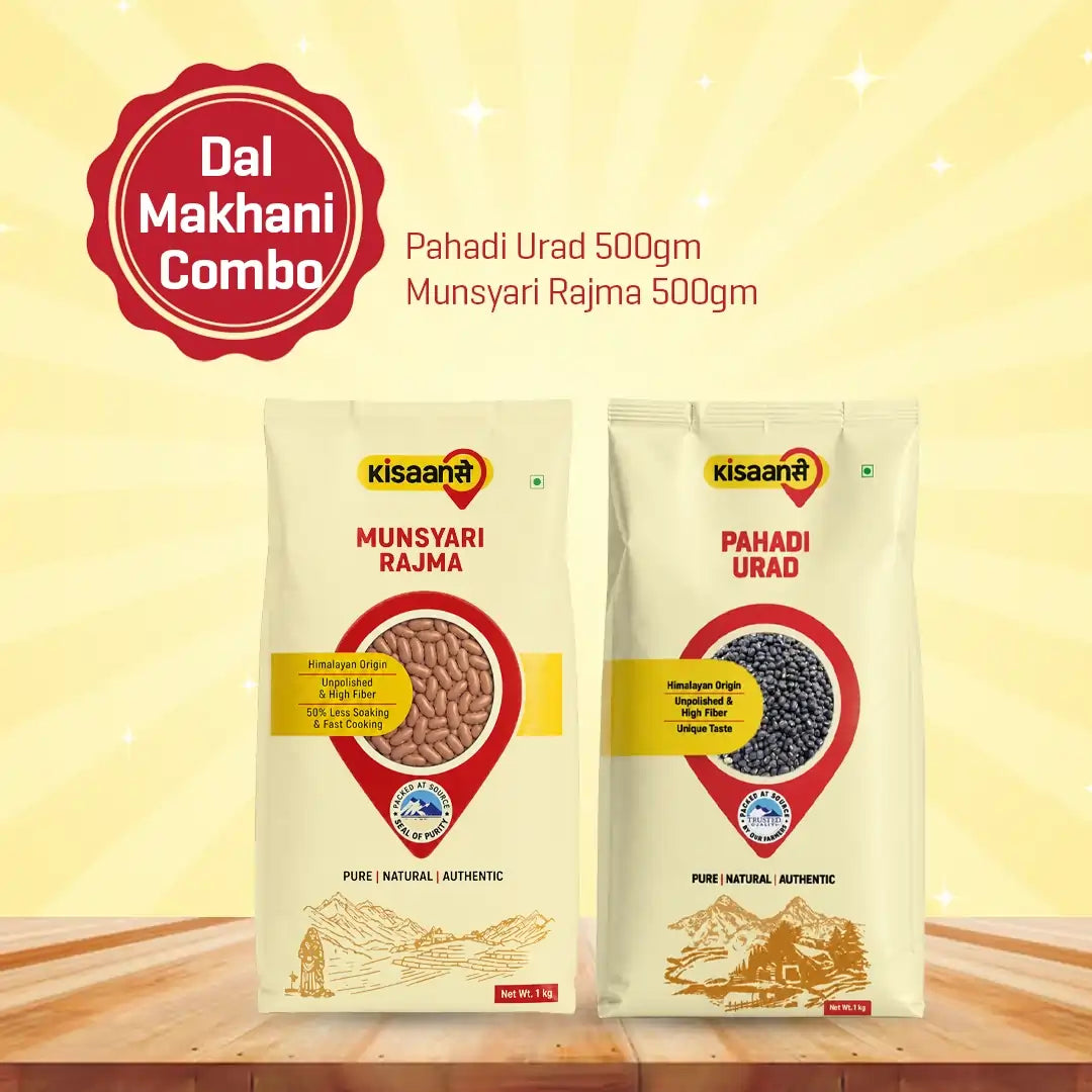 KisaanSay Dal Makhani Combo  ( Pahadi Urad 500g + Munsyari Rajma 500g )