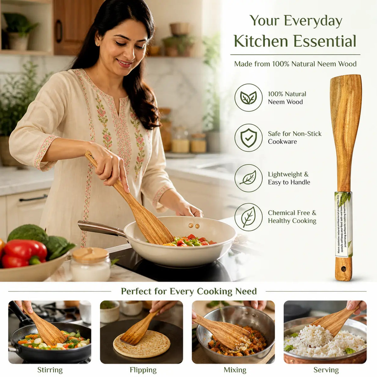 Saharanpur Neem Wood Spatula