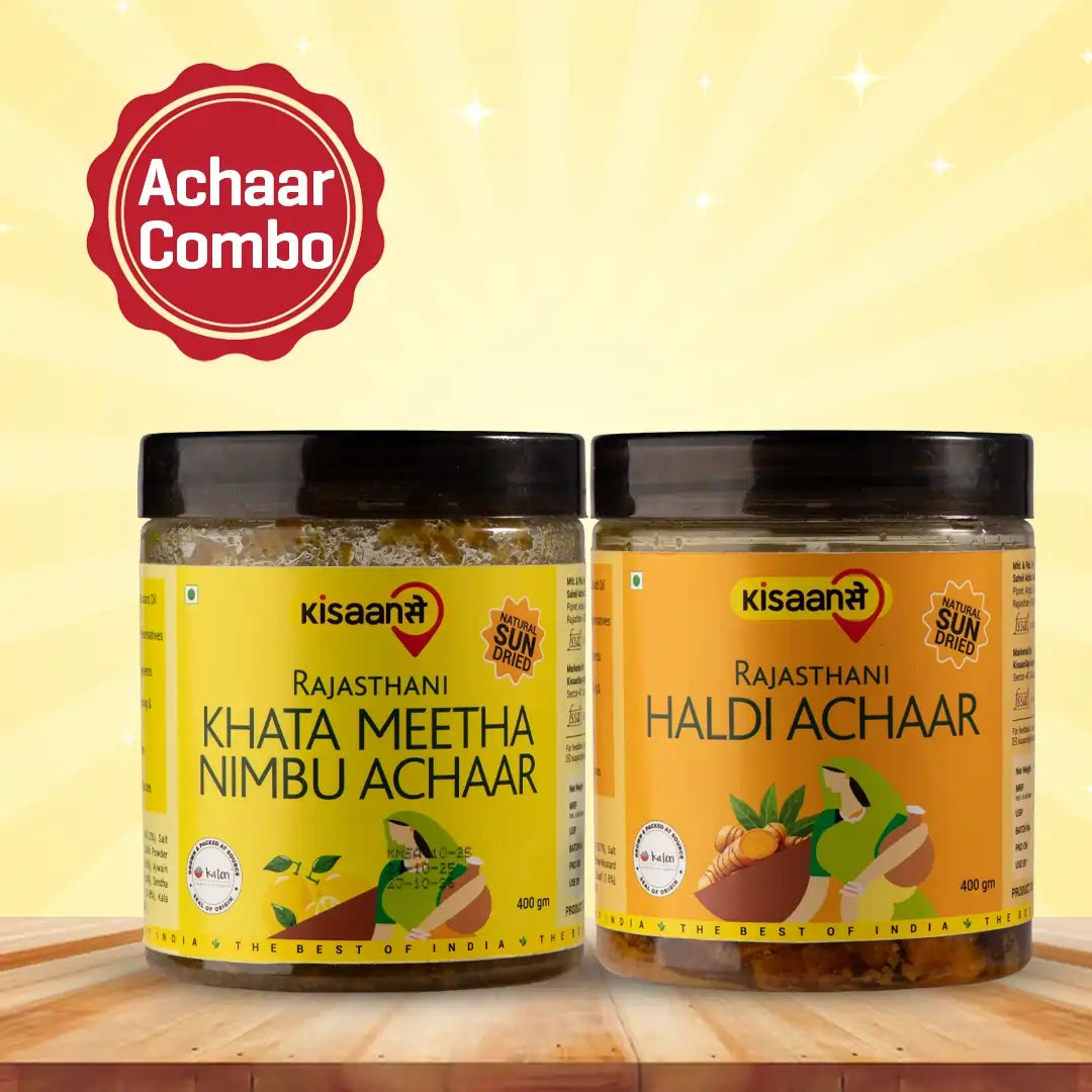 Rajasthani Khata Meetha Nimbu Achaar 400g + Haldi Achaar 400g