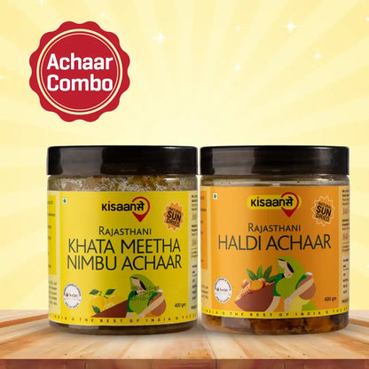 Rajasthani Khata Meetha Nimbu Achaar 400g + Haldi Achaar 400g