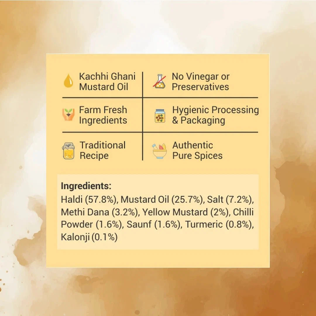 Rajasthani Haldi Achaar | Natural Sun Dried | No Vinegar or Preservatives - KisaanSay