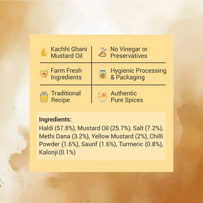 Rajasthani Haldi Achaar | Natural Sun Dried | No Vinegar or Preservatives - KisaanSay